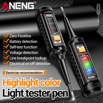 ANENG Screwdriver ANENG B15 One Word Electronic Screwdriver Induction Test Pen High Brightness Color Light AC Voltage Tester Professional Test Tools