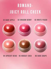 Rom&nd JUICY ROLL CHEEK 04 杏色、蜜桃色、裸色、活力四射、奶油质地、融化、柔雾、轻盈、不粘腻、不干燥、舒适持久、提亮、唇颊两用、多用途、迷你装、韩国彩妆、韩国化妆品、礼品、8.4克/0.30盎司。 - 04 APRICOT BEIGE - 查看 11