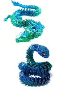 Estatua de pitón impresa en 3D de 30 cm con articulaciones flexibles - Artesanía y decoración, regalo perfecto para el hogar y la oficina [Color de ojos aleatorio]