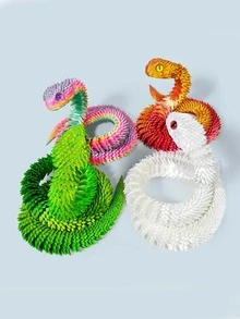 Estatua de pitón impresa en 3D de 30 cm con articulaciones flexibles - Artesanía y decoración, regalo perfecto para el hogar y la oficina [Color de ojos aleatorio]