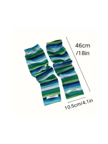 2/6件套混色条纹防晒冰袖女夏季防晒袖套宽松透气防护户外骑行钓鱼运动护臂多色可选清凉防晒装备