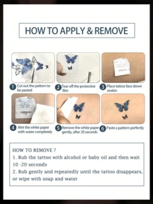 قطعة واحدة وشم مؤقت أنيق وعصري، وشم زوجي ملون مزيف، قابل للاستخدام مرة واحدة بتصميم فراشة، مقاوم للماء وغير عاكس للضوء، سهل التطبيق والإزالة، واقعي جدًا لأذرع وأقدام وساقي النساء، اكسسوارات لحفلات الموسيقى