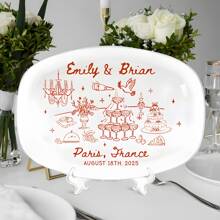 定制情侣结婚礼物，婚礼拼盘礼物，定制带有名字的新娘礼物拼盘，独特的婚礼装饰盘，婚礼纪念品