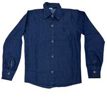Men's Long Jeans Shirt For Children And Youth - Royal Blue - View 2