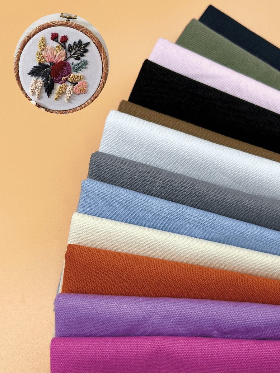 1pc 30x30cm Colorful Embroidery Fabric, Pre-Cut Square Embroidery Cloth For High-End Embroidery And Quilting - Multicolor - View 1