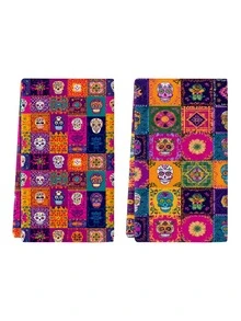 2 piezas/4 piezas/12 piezas Toallas de cocina con esqueleto del Día de los Muertos, Toallas de baño con esqueleto del Día de los Muertos, Toallas para fiesta al aire libre del Día de los Muertos, Decoración del hogar del Día de los Muertos, Decoración de cocina del Día de los Muertos, Estilo moderno, Secado rápido, Material de microfibra súper suave, Rectangular, 15.75IN*23.62IN/40*60CM Patrón de impresión digital, Adecuado para decoración de fiestas al aire libre, Regalos de cocina del Día de los Muertos
