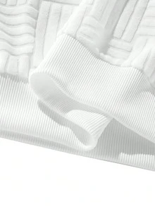 男士复古提花卫衣，秋季款，长袖上衣 - 白色 - 查看 6