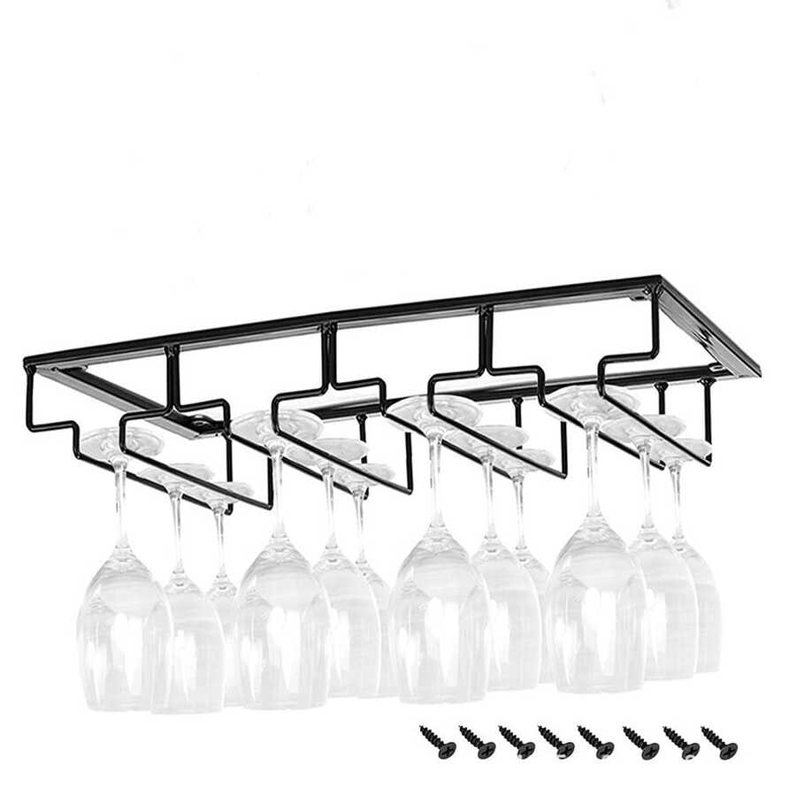 Estante para vino & Estante para copas de vino - Negro - Ver 1