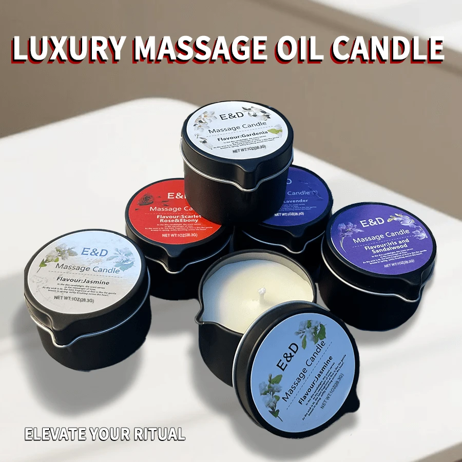 6pcs Scented Candles, Massage Essential Oil Candle, Daily Moisturizing Body Oil Relaxation, Stress Relief And Moisturizing Skin, Romantic Gift SPA Home Aromatherapy Candle Body Oil, Iron Box Candle, Massage Essential Oil Candle, Aromatherapy Essential Oil Candle,Best Friend Gifts - Sự kết hợp - Xem 1