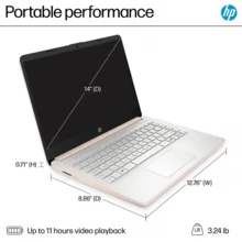 HP 14" HD Business Laptop,  Processor N150, 4GB RAM, 128GB UFS,  Graphics, Wi-Fi 6, Windows 11 Home, Pale Rose Gold - 淡玫瑰金 - 查看 10