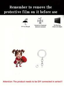2 Pcs/1pc Cute 2D Acrylic Girl Keychain, New Style, Charming Keychain Accessory, Suitable For Bags And Wallets Car Keychain.Waterproof, Scratch Resistant, Burr Free, Clean Trimming Car Accessories Bag Charm School Cartoon - Multicolor - View 20