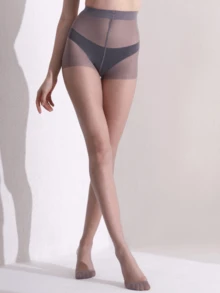 1 Pair Women's 0D Ultra-Thin Breathable Grey Stockings - Grey - View 1