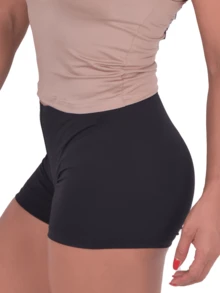 Women Sports Shorts - 黑色 - 查看 2