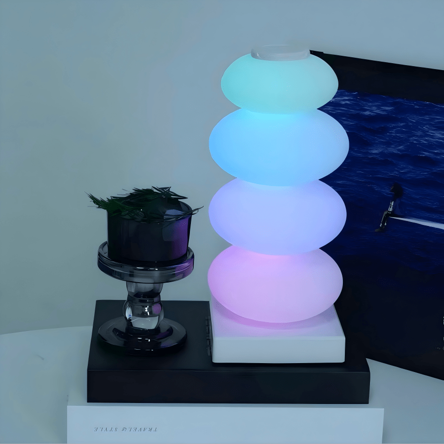 Lampe de table décorative à LED Macaron arc-en-ciel pour salon, chambre d'enfant, hôtel, lumière nocturne dynamique d'étoiles