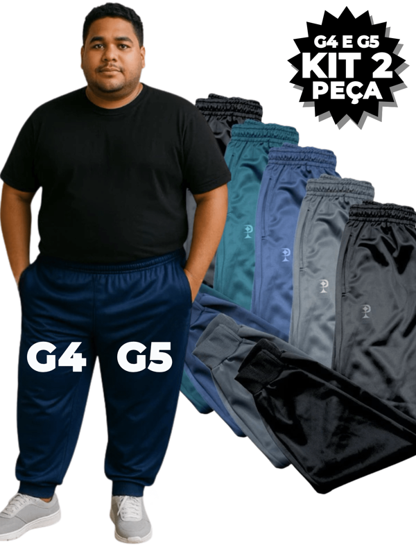 Kit 2 Calça Plus Size G4 ao G5 Masculino Esporte Cordão