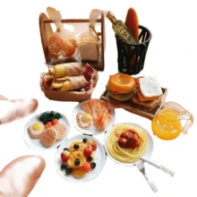 NEW Cute 1/6 Scale Dollhouse Miniature Breakfast Mini Bread Waffle Bacon Bagel Clay Food  For Doll House Mini Kitchen Clay Food Accessories For Blyth Barbies Ob24 Ob11 Birthday Present/Christmas Present - Multicolor - View 4