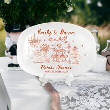 定制情侣结婚礼物，婚礼拼盘礼物，定制带有名字的新娘礼物拼盘，独特的婚礼装饰盘，婚礼纪念品