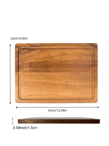 1pc Rosewood Cutting Board, Concave Back, Solid Wood Material, Suitable For Cutting Fruits, Vegetables, Meats In Kitchen, Also Can Be Used For Bread And Snacks