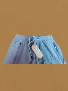 Women's Polyester Tie Pants - Blue - View 3