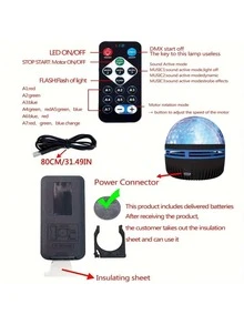 LED Festive Atmosphere Projection Lamp, With USB Plug-In And Remote Control, Easily Creates Aurora/Wave Pattern Atmosphere Lamps In The Room. Suitable For Immersive Viewing In The Living Room, Cozy Rest In The Bedroom, And Lively Celebration At Parties. Using Light And Shadow To Infuse The Home With Dynamic And Romantic Atmosphere.