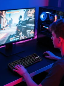 bfairy 87 Keys Mechanical Gaming Keyboard, Hot-Swappable  Compact, RGB Gaming Keyboard With 45g Red Switches, Anti-Ghosting, For PC Gaming & Typing, Beginner-Friendly (Black&Grey)