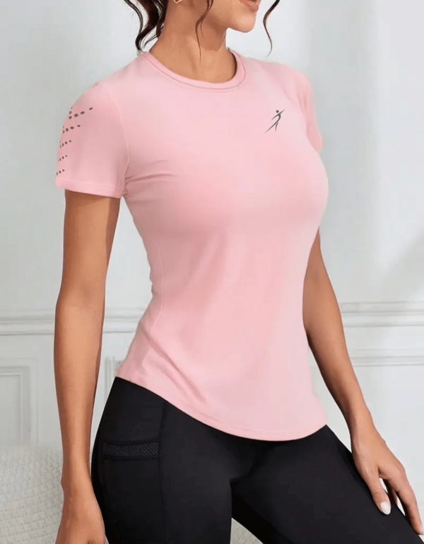 Camiseta Dry Fit Feminina com Gola Redonda Academia Caminhada Dia a Dia CrossFIt Corrida Envio Rapido