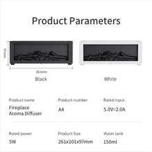 Fireplace Aroma Diffuser, Household Essential Oil Air Purifier, Cold Mist Humidifier, USB Flame Aroma Diffuser,Black / White - 黑色 - 查看 3