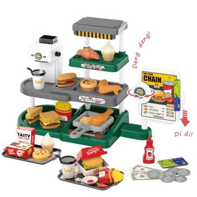 71Pcs Kids Fast Food Playset Caterer Kitchen Toy Set