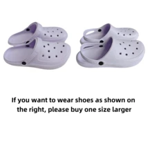 Zuecos de mujer con diseño de mariposa de dibujos animados de colores, accesorios con flores para zapatos, moda de verano, lindos y hermosos, con múltiples diseños de agujeros respirables con mariposas, sandalias cómodas - Blanco - Ver 8