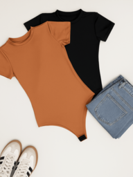 Kit 2 Body Femininos Careca Manga Curta | Suplex Confortável | Moda Verão Casual