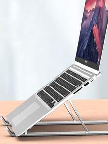 Laptop Stand - Foldable Iron Notebook Stand - Silver - View 3