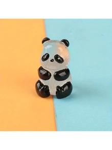 5/15件夜光熊猫玩具摆件游戏动物公仔diy手工发光挂饰树脂配件微景观摆件微型立体熊猫挂件材料不带电 - 彩色 - 查看 4