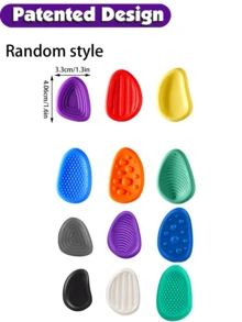 6pcs Sensory Soothing Stones, Soft Textured Fidget Toys, Suitable For Teens - Relieve Anxiety And Stress, For Students, Soft Textured Calming Stones, Stress Relief Toys, Sensory Toys, Party Favors, Valentine's Day Gifts - Multicolor - View 7