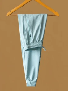 Women's Polyester Tie Pants - Light Wash - View 1