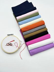 قماش التطريز المقطع مسبقًا 30 * 30 سم ، مادة ناعمة ، 12 خيارًا للألوان - أبيض ، بيج ، وردي ، أسود ، رمادي ، فوشيا ، أزرق داكن ، أخضر ، أزرق سماوي ، بنفسجي ، برتقالي ، كاكي ، للتطريز والتطريز اليدوي