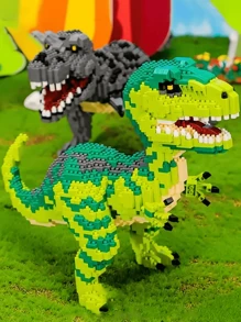 1 pieza Dinosaurio de la era Jurásica 1500 piezas Kit de construcción 3D creativo y educativo, juego de bloques de construcción para descompresión, decoración ideal para amantes de los dinosaurios, regalo para fiestas y cumpleaños