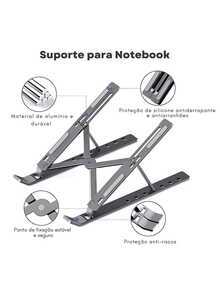 Laptop Stand - Foldable Iron Notebook Stand - Silver - View 4