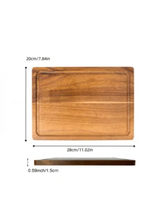 1pc Rosewood Cutting Board, Concave Back, Solid Wood Material, Suitable For Cutting Fruits, Vegetables, Meats In Kitchen, Also Can Be Used For Bread And Snacks