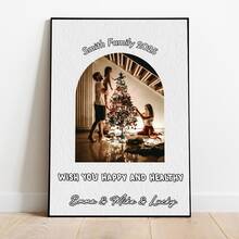 1pc Art Decor Modern Custom Unframed Canvas Poster - Family Anniversary Memory Decoration - Personalized Photo Art Decoration With Added Text And Photos Wall Art Decor For Home Office, Living Room, Bedroom - Indoor Wrapped Canvas Wall Hanging - Red and White - View 5