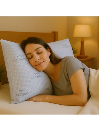 MADE IN TURKEY Visco Kussen 50x70 Cm Memory Foam Shredded Filling Katoenen Hoes 1000g Neck Back Support view 2