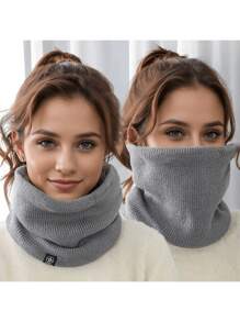 多功能防护面罩围巾，适合户外运动，单件装，冬季保暖围脖，男士滑雪围脖，女士围脖，男士抓绒围脖面罩，加厚防风围巾，寒冷天气防护，适合日常穿着 - 彩色 - 查看 5