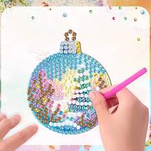 6pcs Diamond Painting Magnetic Christmas Ball Fridge Decor, 5D DIY Shiny Diamond Craft Kit, PET Material, Beginner Handcraft Skill Upgrade Christmas Gift, Fridge Decor Ideal Accessory - Christmas Home Decor Gift