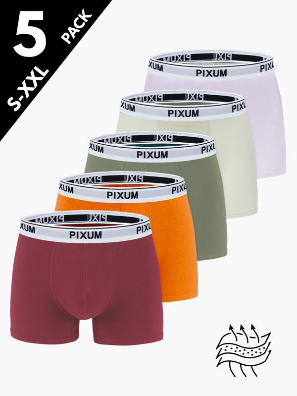 5pcs Men's Cotton Athletic Boxer Briefs- Breathable, Quick-Dry, Anti-Chafing, Comfort Fit, Assorted Colors For Sports& Casual Wear
