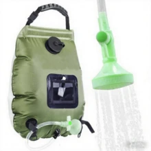 Solar-Heated Military Green Outdoor Camping Shower Bag – Portable Water Storage For Camping, Hiking, And Toiletry Use