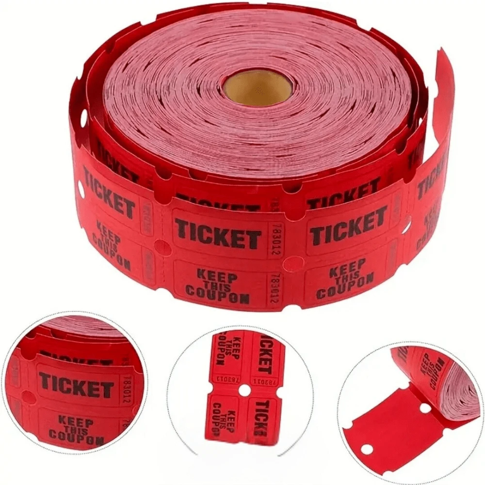 1 rollo de 1000 boletos de rifa, azul, verde, morado (múltiples opciones de color), rollo doble, boletos para eventos, entrada, recompensa de clase, recaudación de fondos y premios (500 pares)