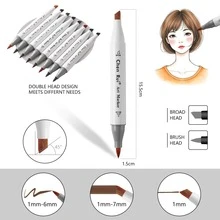 168/120/100/80/60/48 Colores Marcadores de Arte de Doble Punta, Bolígrafos para Bocetos, Rotuladores de Pincel y Rotuladores Permanentes de Punta Biselada con Difuminador y Delineador, Juego de Suministros de Pintura, Ideal para Artistas, Adultos, Fans de Anime, Colorear, Bocetos, Ilustración y Elaboración de Tarjetas, Regalos de Navidad, Año Nuevo, Vuelta al Colegio - Blanco y Negro - Ver 6