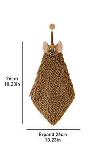 Tom and Jerry Chenille Hand Towel, Quick-Drying Super Absorbent Cute Cartoon Design for Kids & Adults, Soft Plush Material for Bathroom Kitchen Use, Ideal Gift for Cartoon Fans & Home Decor Enthusias with Fathect for Daily Cleaning & Hand Drying, Enhance Your Bathroom