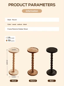 Vintage-Inspired Round Side Table With Sturdy Wooden Base , Perfect For Living Room, Bedroom, Or Office Decor, Coffee Table, Bedroom Accessory, Minimalist Design, Natural Wood Finish