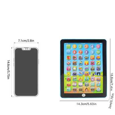 1pc Kids Mini Tablet Learning Machine - English Early Education Touch Reader, Children's Birthday Gift Toy! Teaches Alphabet, Numbers, Words, Music, Math, Early Development Interactive Toy, Random Battery Cover Color
