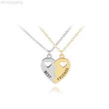 Aeragaggerg  Seeds Cross-Border European And American Unicorn Letter Necklace Inlaid With Diamonds And Love Splicing Couple Best Friend Clavicle Chain Female Wholesale
